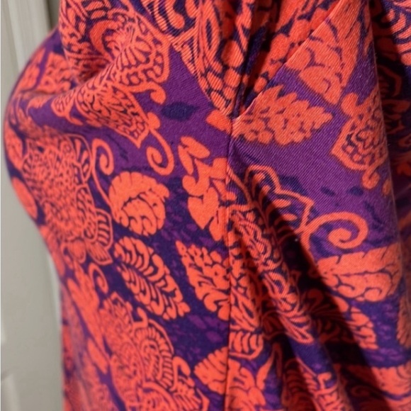 LuLaRoe Floral Tunic Top Oversized Coral Purple Irma Hi Low Stretchy Loungewear - Picture 16 of 17